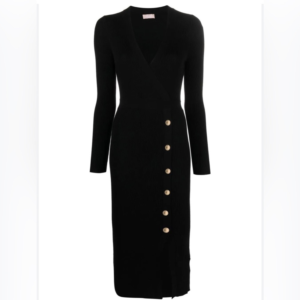 Lipsy london v neck black formal dress